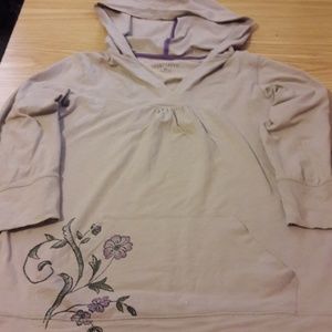EUC Sport Savvy gray/purple 3/4 sleeve hooded top